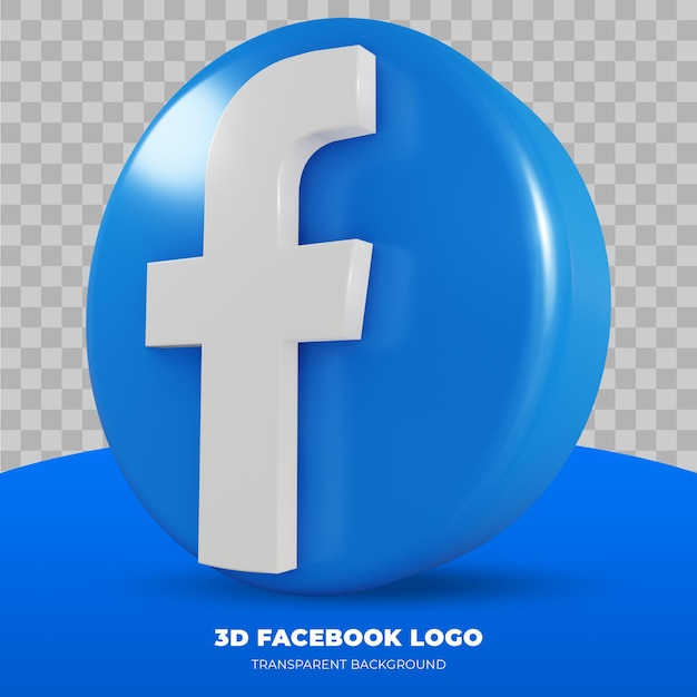 3d rendering of Facebook logo isolated