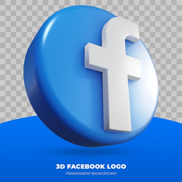 3d rendering of Facebook logo isolated