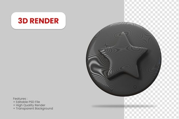 3d rendering favorite icon isolated