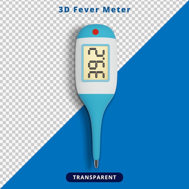 3d Rendering Fever meter illustration