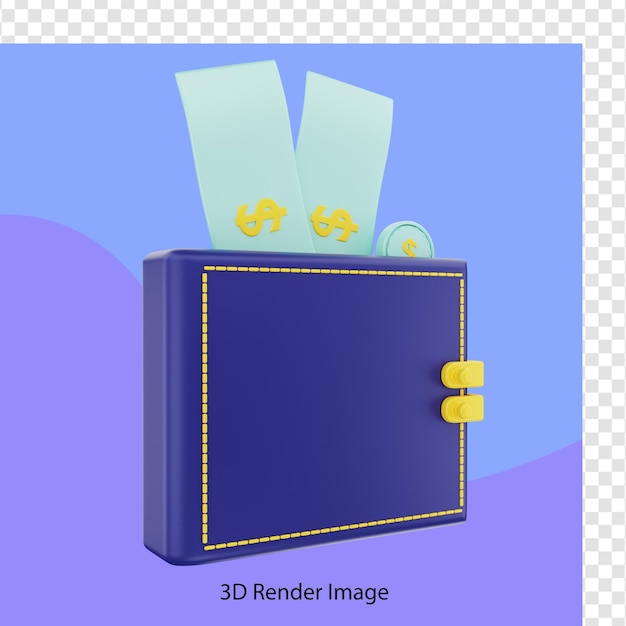 3d rendering of financial wallet