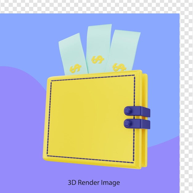 3d rendering of financial wallet