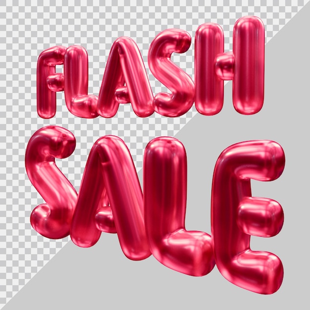 3d rendering of flash sale text with modern style