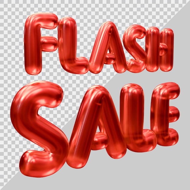 3d rendering of flash sale text with modern style