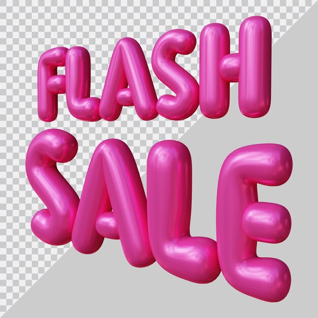 3d rendering of flash sale text with modern style