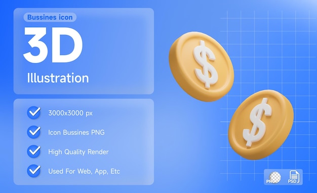 3d rendering of floating coins