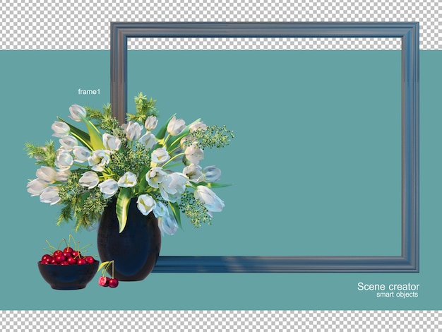 3d rendering of flower vase frame