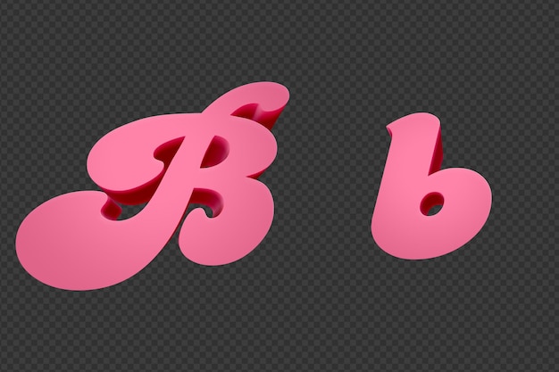 3d rendering Font Cartoon style lowercase And uppercase Letters