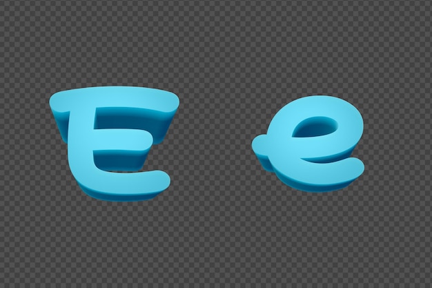 3d rendering Font Cartoon style lowercase And uppercase Letters