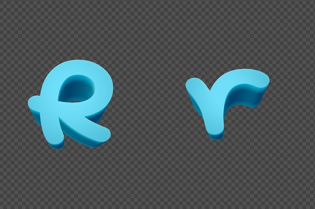 3d rendering Font Cartoon style lowercase And uppercase Letters