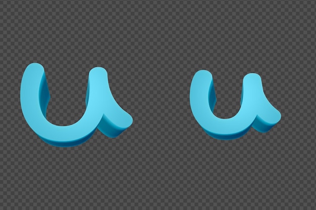 3d rendering Font Cartoon style lowercase And uppercase Letters