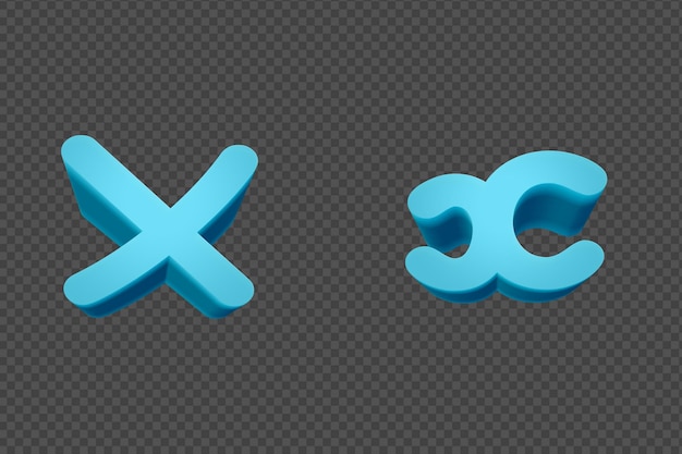 3d rendering Font Cartoon style lowercase And uppercase Letters