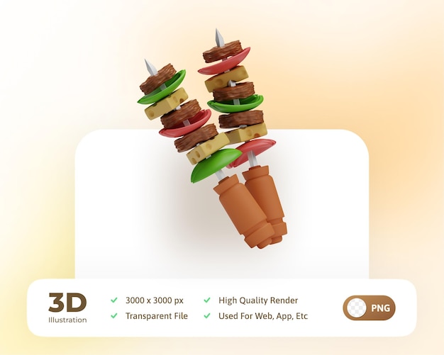 3d Rendering Food barbecue Illustration