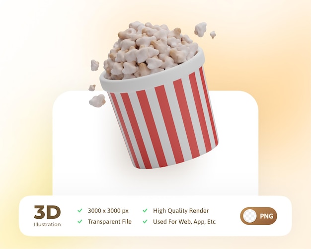 3d Rendering Food popcorn Illustration