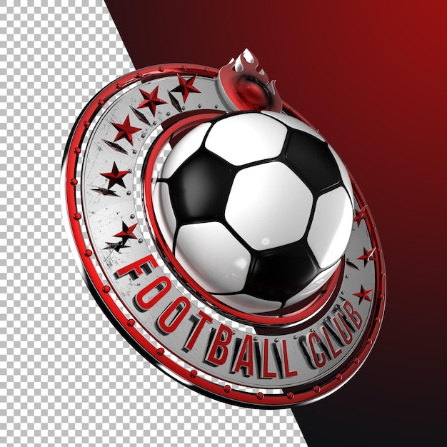 3d rendering football soccer emblem graphic