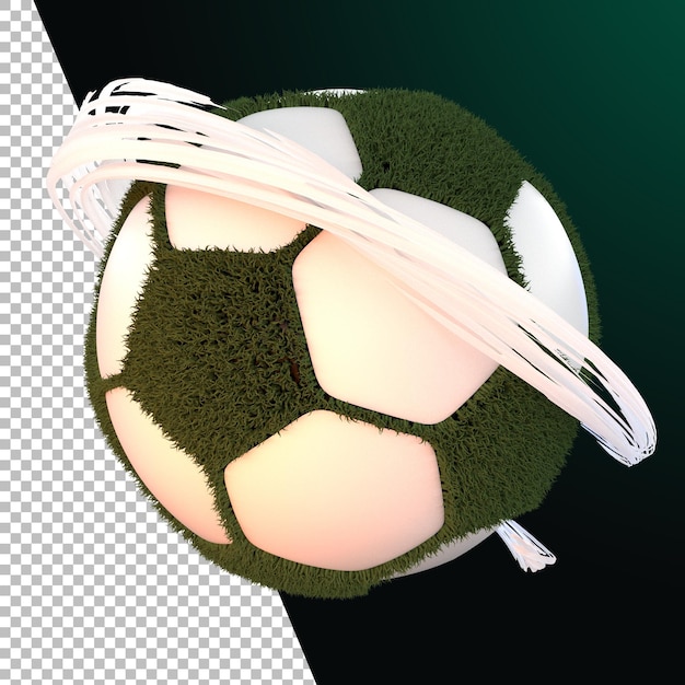 3d rendering football soccer grass ball graphic