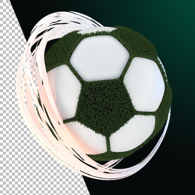 3d rendering football soccer grass ball graphic