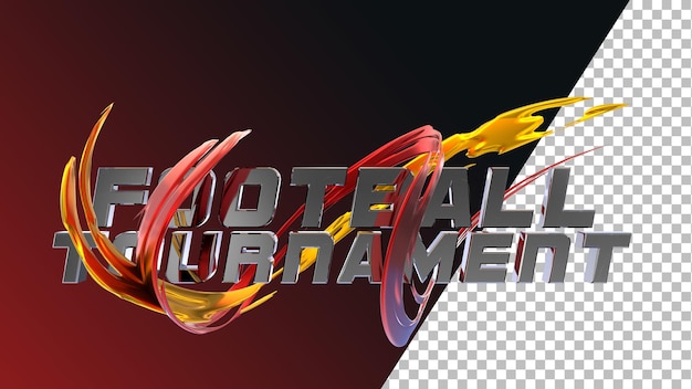 3d rendering football soccer tournament typography