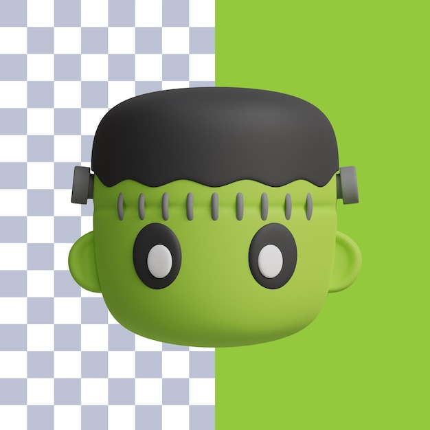 3d rendering of frankenstein halloween icon