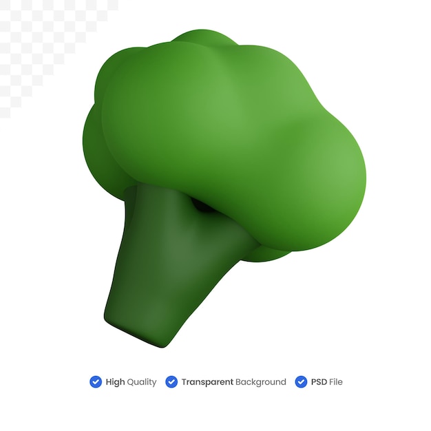 3d rendering fresh green broccoli isolated