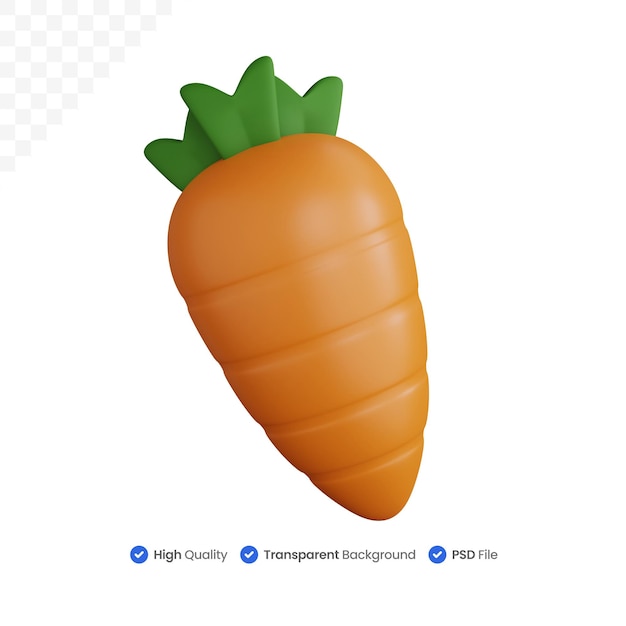 3d rendering Fresh yellow carrots isolated