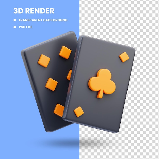 3d rendering of game icon illustration, card game