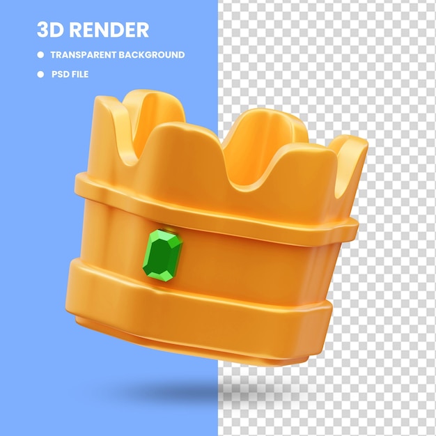 3d rendering of game icon illustration, golden crown