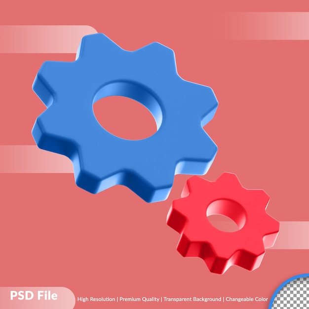 3d rendering gears business icon