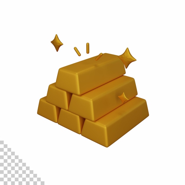 3d rendering gold bars isolated useful for business currency economy and finance design