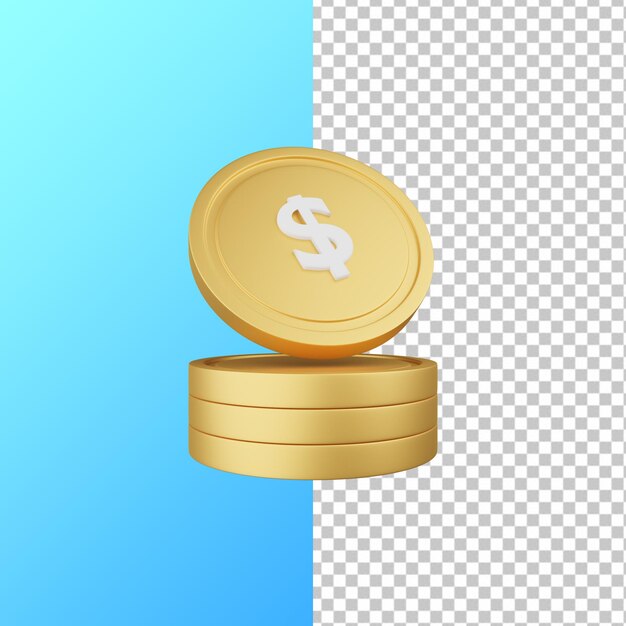 3D Rendering of Gold Coin