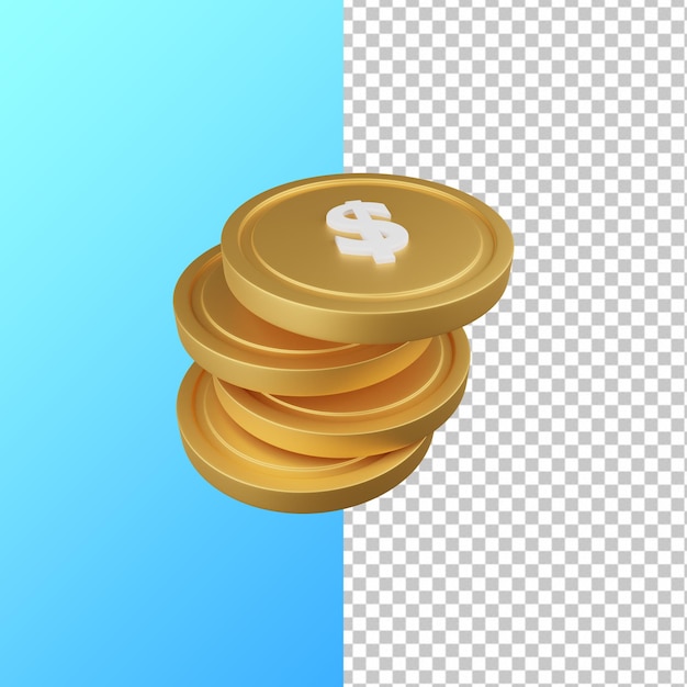 3D Rendering of Gold Coin