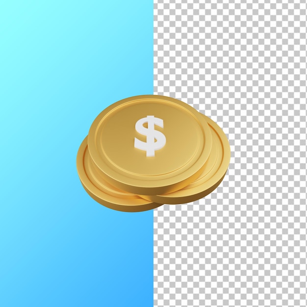 3D Rendering of Gold Coin