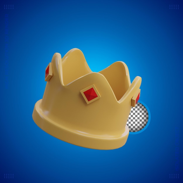 3d rendering of golden king crown