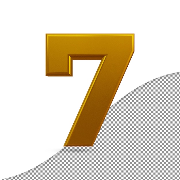 3d Rendering Of Golden Number 7