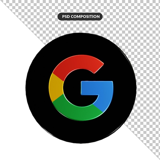 3d rendering google logo application isolated