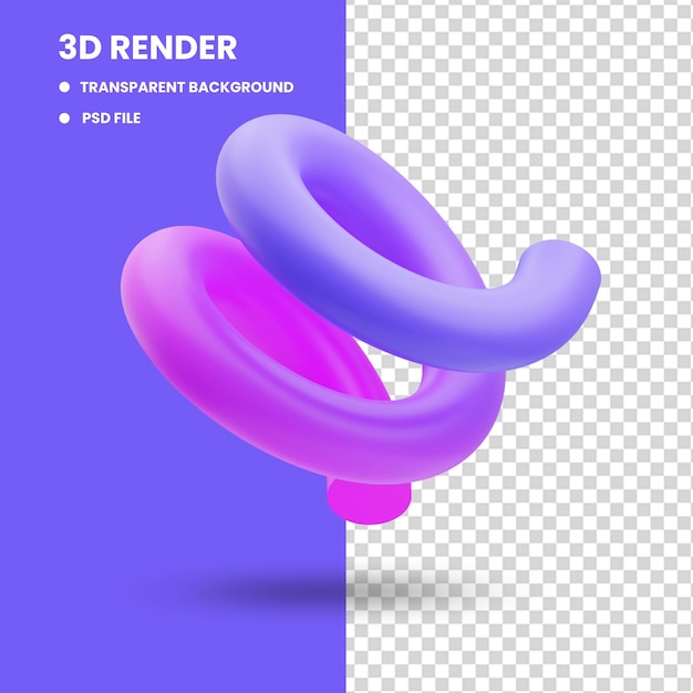 3d rendering of gradient colored upward circular curve shape icon illustration for layout element