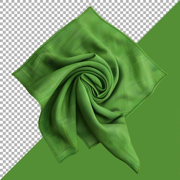 3D Rendering of a Green Cloth Piece on Transparent Background Ai Generated