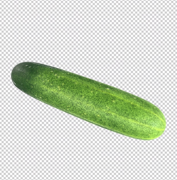 PSD 3d rendering of a green cucumber isolated on transparent background