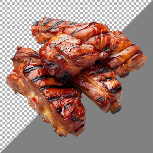 3D Rendering of a Grilled Meat BBQ on Transparent Background Ai Generated