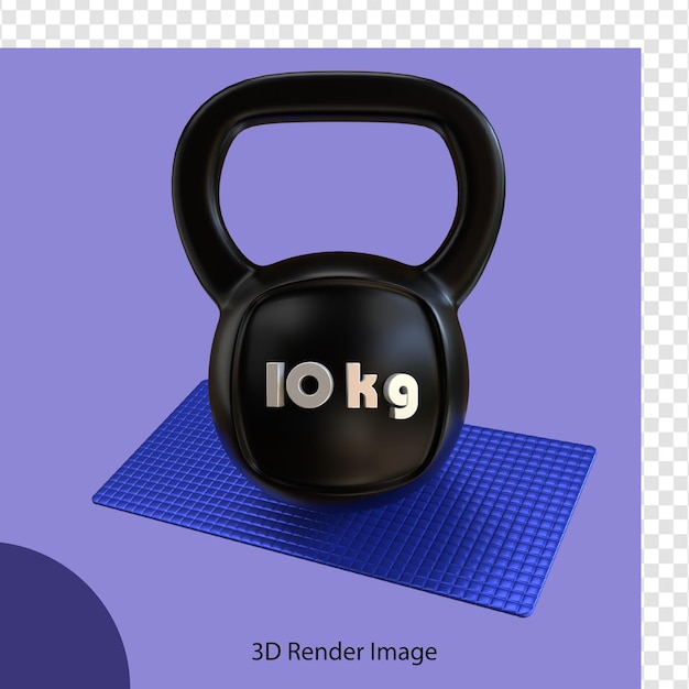 3d rendering of gym fitness 10 kg dumbbell