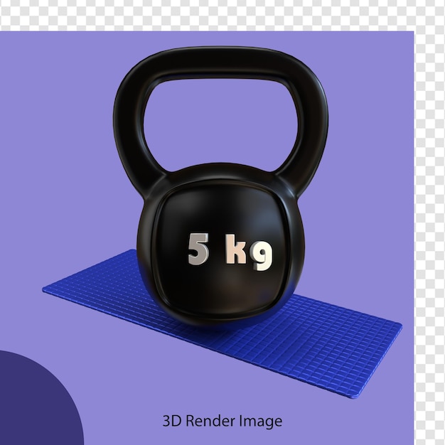 3d rendering of gym fitness 5 kg dumbbell