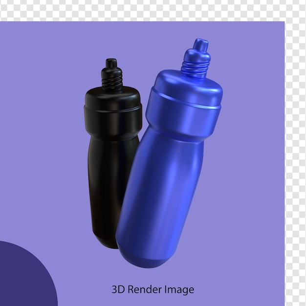 3d rendering of gym fitness  sports drinking bottles