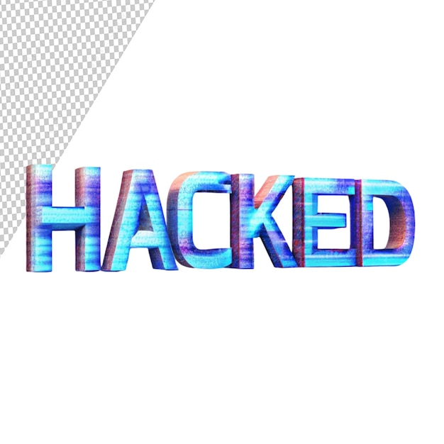 PSD 3d rendering hacked text with screen effects