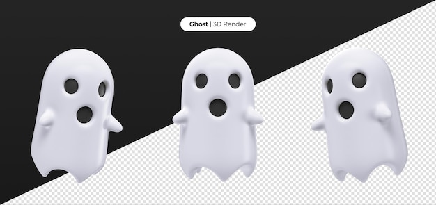 3d rendering of halloween ghost collection