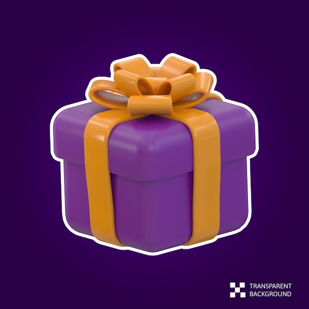 3d rendering halloween icon  -  purple gift