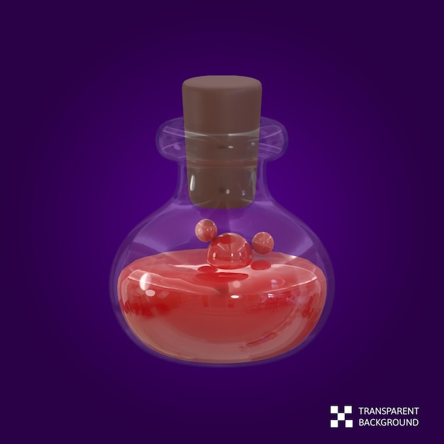 3d rendering halloween icon  - red potion