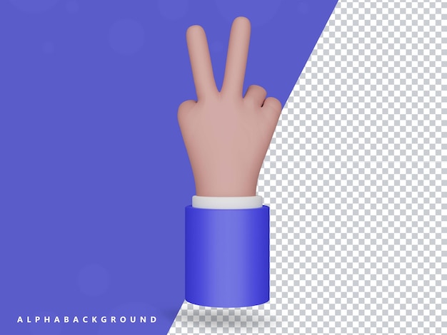 3d rendering hand illustration transparent