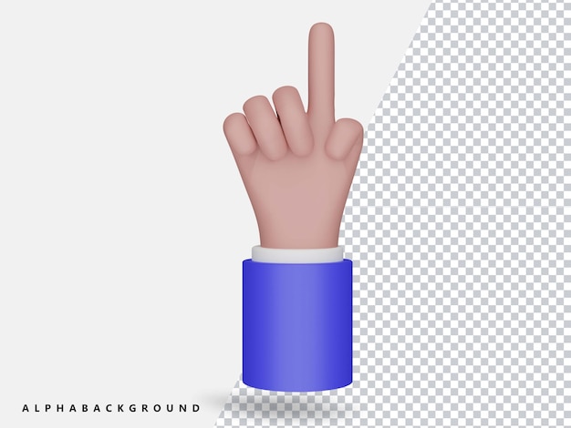 3d rendering hand illustration transparent