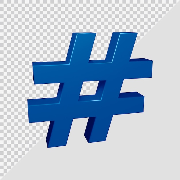 3d rendering of hashtag symbol