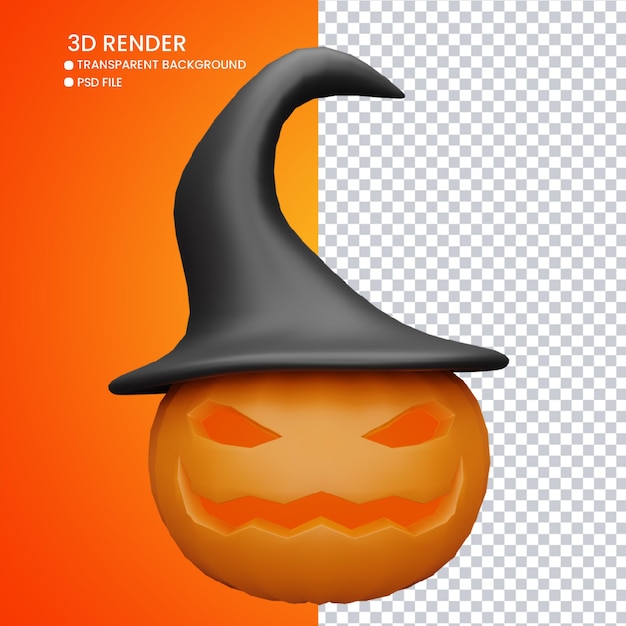 3d rendering of hat and pumpkin